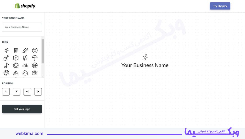 طراحی آرم با ابزار آنلاین Shopify