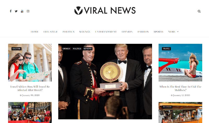 قالب رایگان Viral News