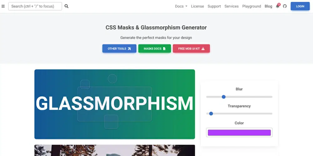 CSS Masks & Glassmorphism Generator