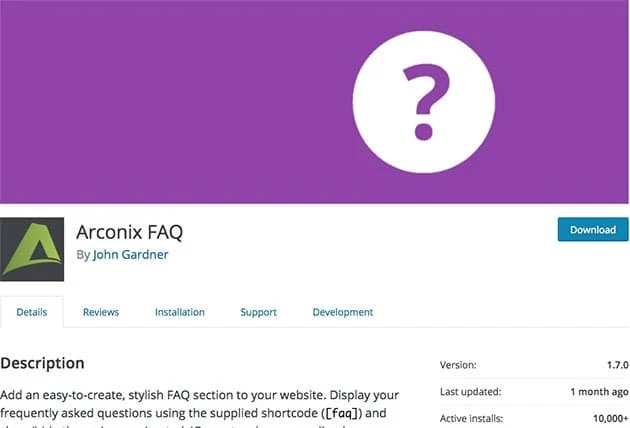 افزونه Arconix FAQ
