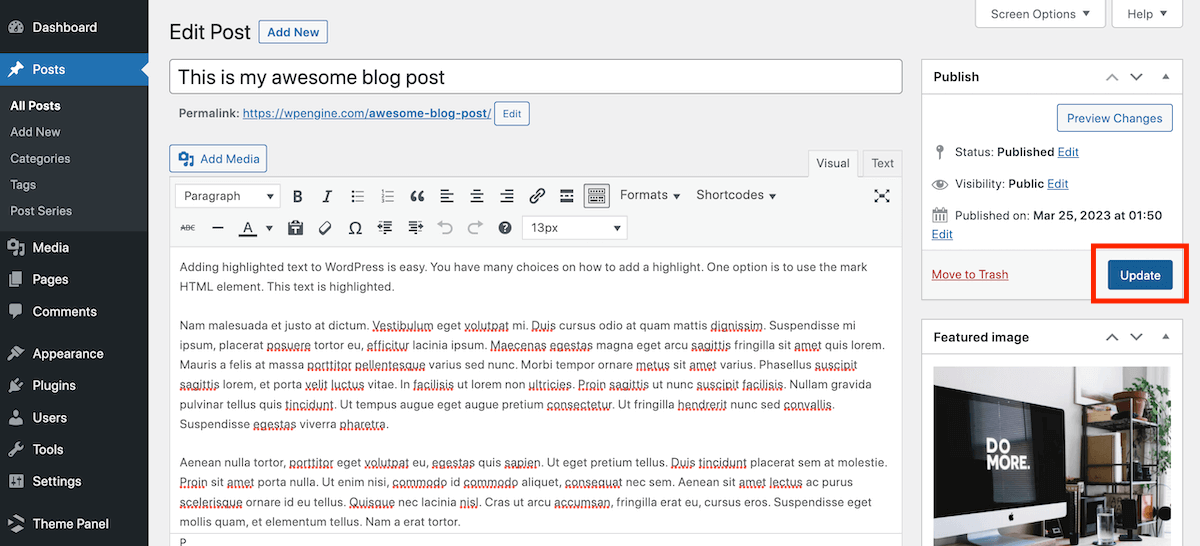 ذخیره تصویر شاخص در ویرایشگر کلاسیک