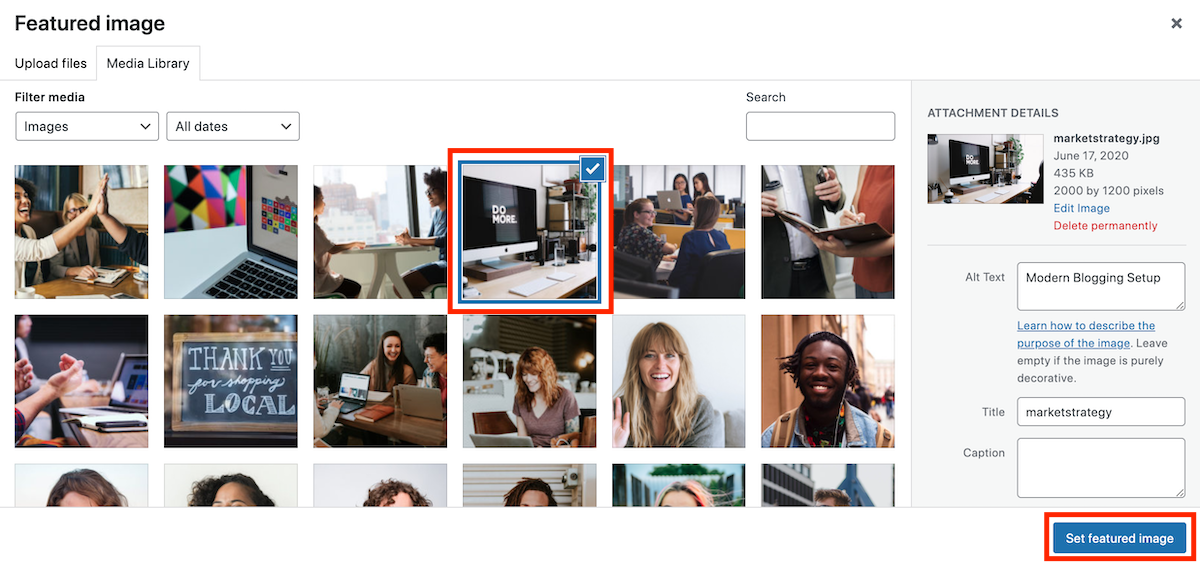انتخاب تصویر شاخص از بین تصاویر موجود