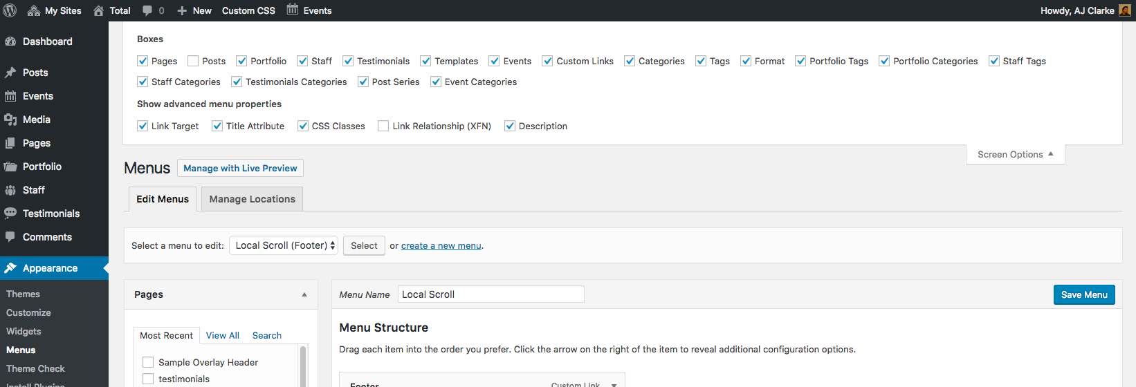 تنظیمات صفحه فهرست وردپرس